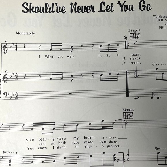 Shouldve never Let You Go Neil Sedaka Sheet Music 1978 Vintage Music Book u - Picture 5 of 6